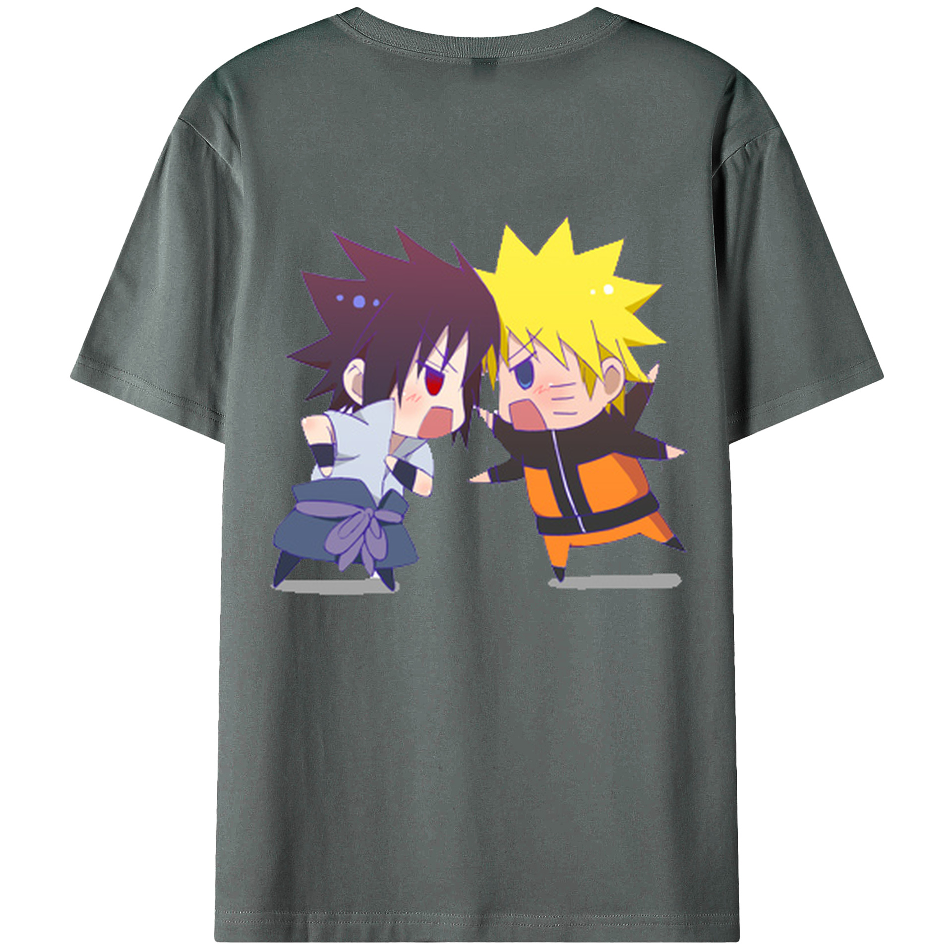（画像用） NARUTO -ナルト- うずまき ナルト Uzumaki Naruto 綿100％ メンズ半袖Tシャツ（バックプリント） 通気性